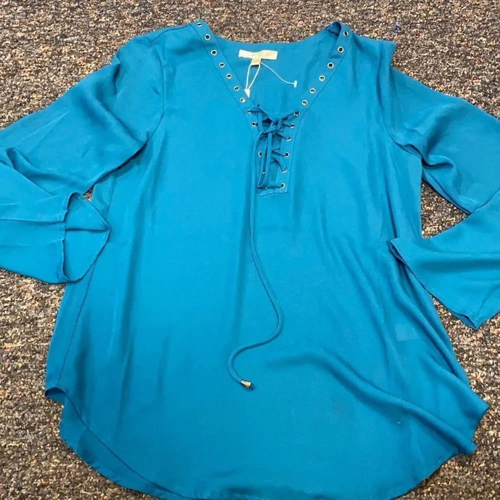 Spense Teal Tie up top sz. S NWT